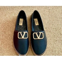 Best Price Valentino VLogo Leather Espadrilles 082816 Blue