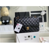 Best Quality Chanel classic handbag Lambskin & gold Metal A01112 Black