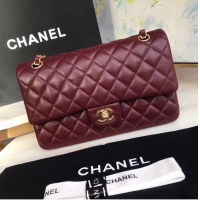 Grade Design Chanel classic handbag Lambskin & gold Metal A01112 Burgundy