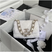 Top Design Chanel flap bag Shearling Lambskin Strass & Gold-Tone Metal AS2240 White