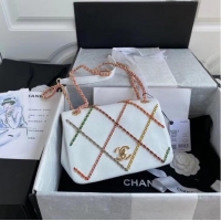 Buy Discount Chanel flap bag AS2383 White & Multicolor