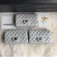 Particularly Recommended Chanel mini flap bag Grained Calfskin A1116 silver