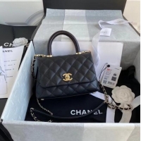 Good Taste Chanel coco mini flap bag with top handle AS2215 black