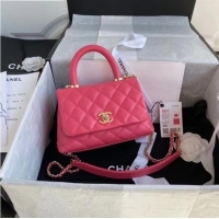 Buy Discount Chanel coco mini flap bag with top handle AS2215 rose