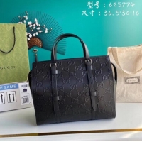 New Release Creation Gucci GG embossed tote bag 625774 Black