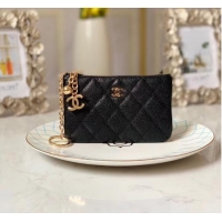 Best Price Chanel zipped wallet Goatskin AP31504-6 Black