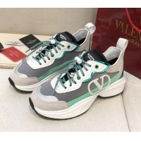 Best Price Valentino VLogo Sneakers in Suede and Calfskin Patchwork 111646 Green