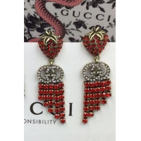 Classic Inexpensive Gucci Strawberry Drop Earrings GG8546 Red