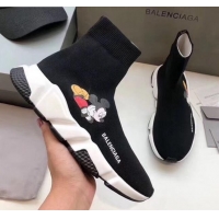 Low Cost Balenciaga Mickey Knit Sock Speed Trainer Sneaker 033012 Black