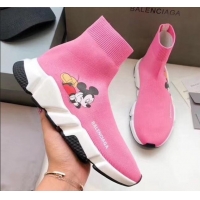 Affordable Price Balenciaga Mickey Knit Sock Speed Trainer Sneaker 033012 Pink