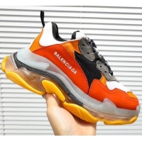 Unique Grade  Balenciaga Triple S Clear Outsole Sneakers 041701 Orange/Black/Grey