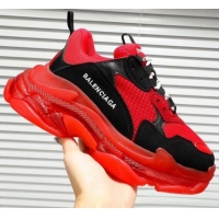 Grade Quality Balenciaga Triple S Clear Outsole Sneakers 041701 Red/Black