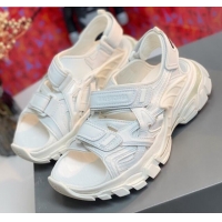 Unique Grade Balenciaga Track Sandal in Neoprene and Rubber 061608 Off-White