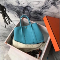 Discount Hermes Garden Party 36cm 30cm Tote Bag Original Leather A129L Light Blue