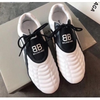 Good Quality Balenciaga BB Quilted Leather Sneakers 062415 White 