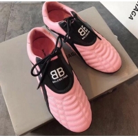 Good Quality Balenciaga BB Quilted Leather Sneakers 062415 Pink