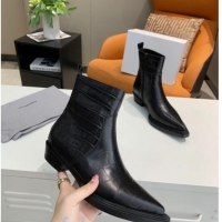 Grade Quality Balenciaga Crocodile Embossed Short Boots 080621 Black