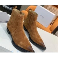 New Design Balenciaga Suede Short Boots Camel Brown 080619