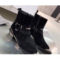 Trendy Design Balenciaga Suede Studded Short Boots 080620 Black