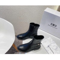 Best Price Balenciaga Calfskin BB Buckle Ankle Boots 082750 Black