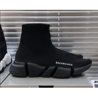 Hot Style Balenciaga Speed 2.0 Knit Sock Boot Sneakers 082908 Black