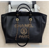 Top Quality Chanel Weave Calfskin Deauville Large Shopping Bag A66941 Black 2020 