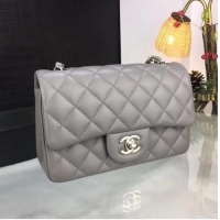 Unique Style Chanel flap bag Gray A1116 Silver