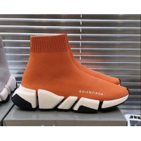 Best Quality Balenciaga Speed 2.0 Knit Sock Boot Sneakers 082910 Orange