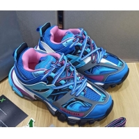 Best Luxury Balenciaga Track 3.0 Tess Trainer Sneakers 090186 Blue/Pink