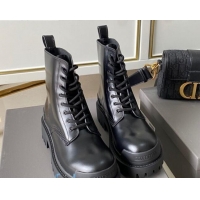 New Design Balenciaga Strike Calfskin Lace-up Short Boot 091115 All Black