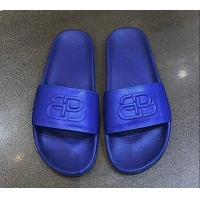 Pretty Style Balenciaga BB Slide Sandals 120372 Blue