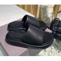 Good Taste Balenciaga Padded Lambskin Slide Sandals 010859 Black