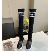 Super Quality Louis Vuitton Archlight Knit Sock Over-Knee High Sneakers Boots with Studded Monogram Canvas Strap 102145