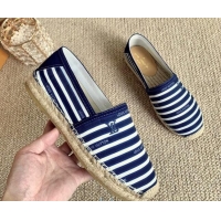 Low Cost Louis Vuitton Bidart Striped Flat Espadrilles 1A5ZPG Blue