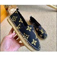 Grade Design Louis Vuitton Starboard Animal Print Monogram Flat Espadrilles 102305 Black/Yellow