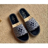 Design Louis Vuitton Since 1854 Flat Espadrilles Slide Sandal 102309 Grey