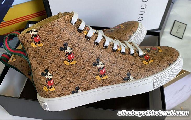 Grade Design Gucci x Disney GG High top Sneakers 111438 Brown