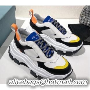 Low Price Prada Block Sneakers 061506 White/Blue/Yellow