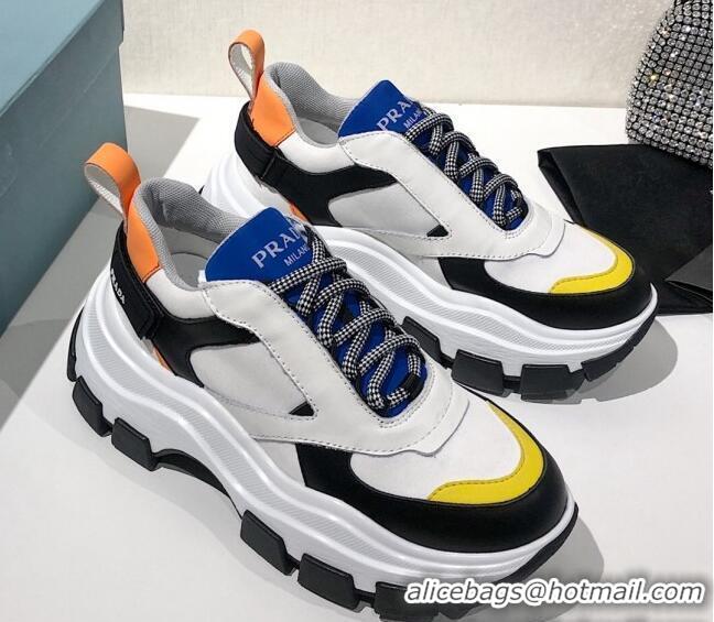 Low Price Prada Block Sneakers 061506 White/Blue/Yellow