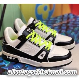 Good Product Louis Vuitton LV Trainer Sneakers 1A812O White/Black/Kiwi