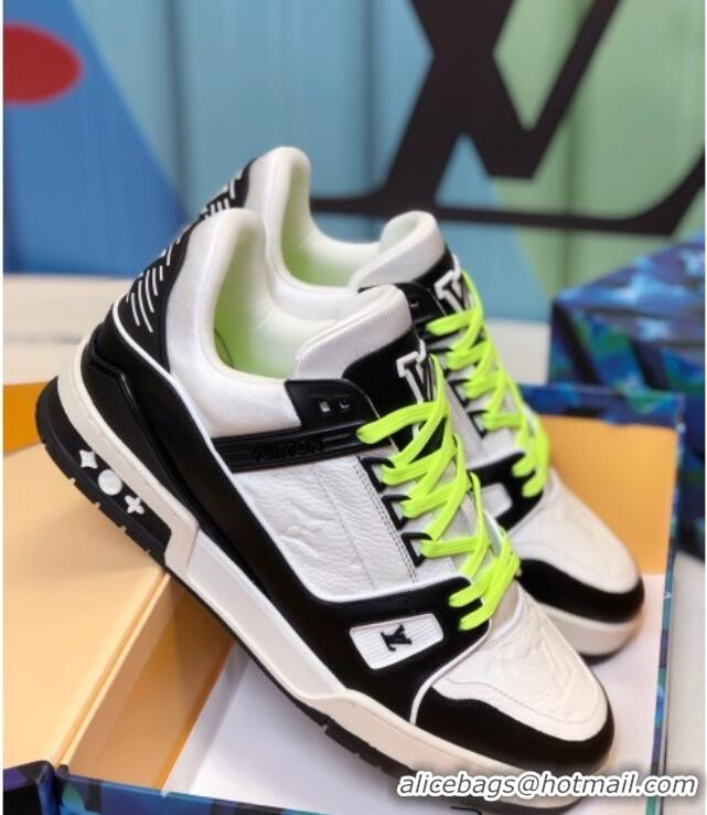 Good Product Louis Vuitton LV Trainer Sneakers 1A812O White/Black/Kiwi