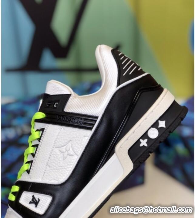 Good Product Louis Vuitton LV Trainer Sneakers 1A812O White/Black/Kiwi