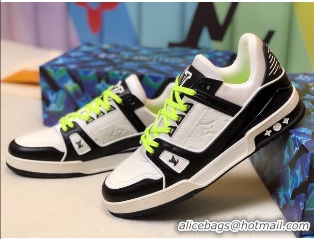 Good Product Louis Vuitton LV Trainer Sneakers 1A812O White/Black/Kiwi