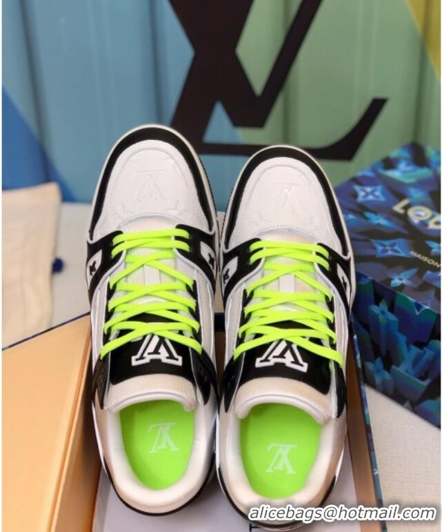 Good Product Louis Vuitton LV Trainer Sneakers 1A812O White/Black/Kiwi