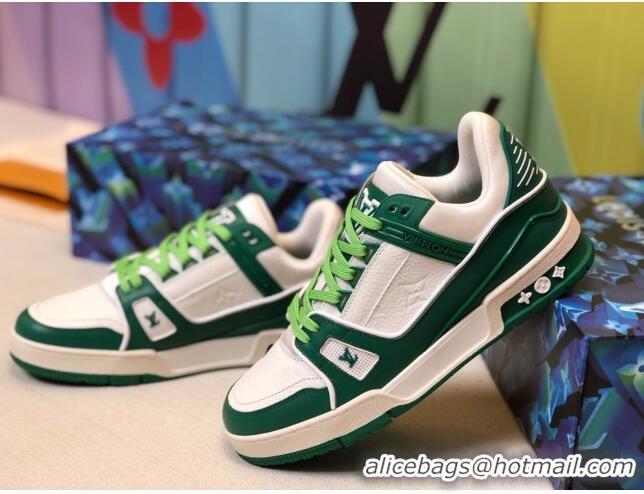 Best Luxury Louis Vuitton LV Trainer Sneakers 1A812O White/Green