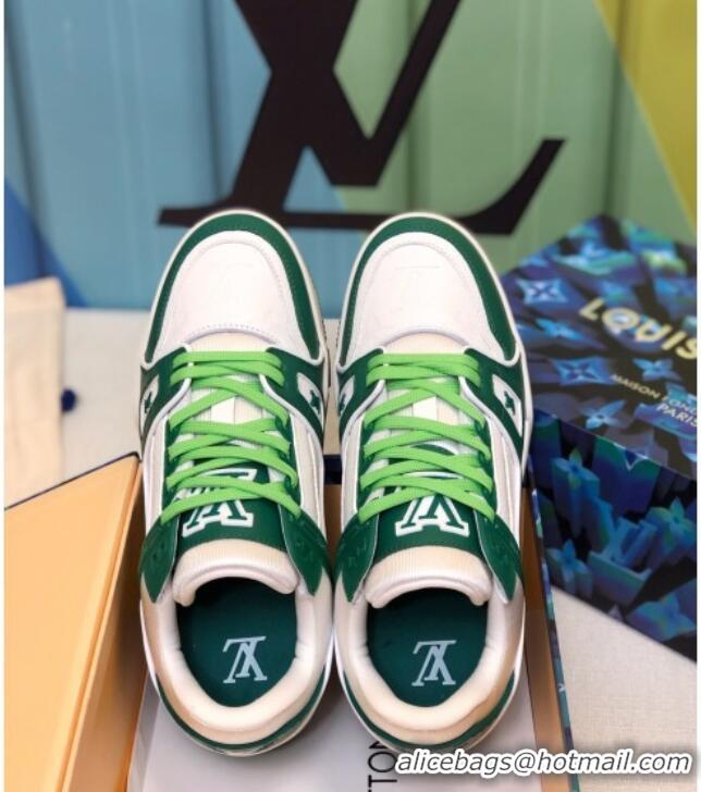 Best Luxury Louis Vuitton LV Trainer Sneakers 1A812O White/Green