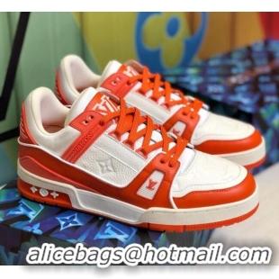 Top Quality Louis Vuitton LV Trainer Sneakers 1A812O White/Orange