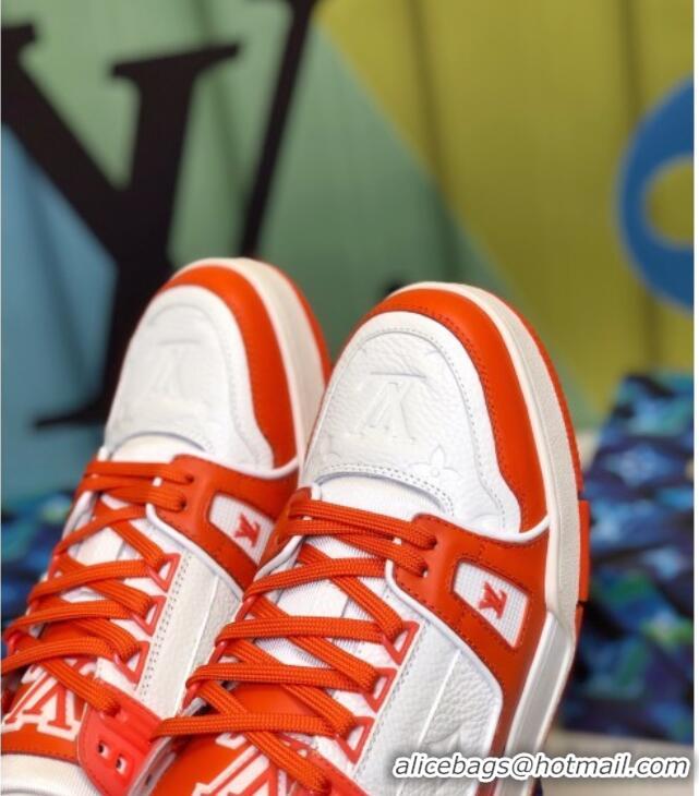 Top Quality Louis Vuitton LV Trainer Sneakers 1A812O White/Orange