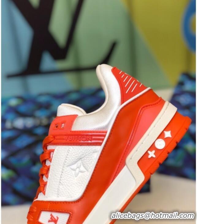 Top Quality Louis Vuitton LV Trainer Sneakers 1A812O White/Orange