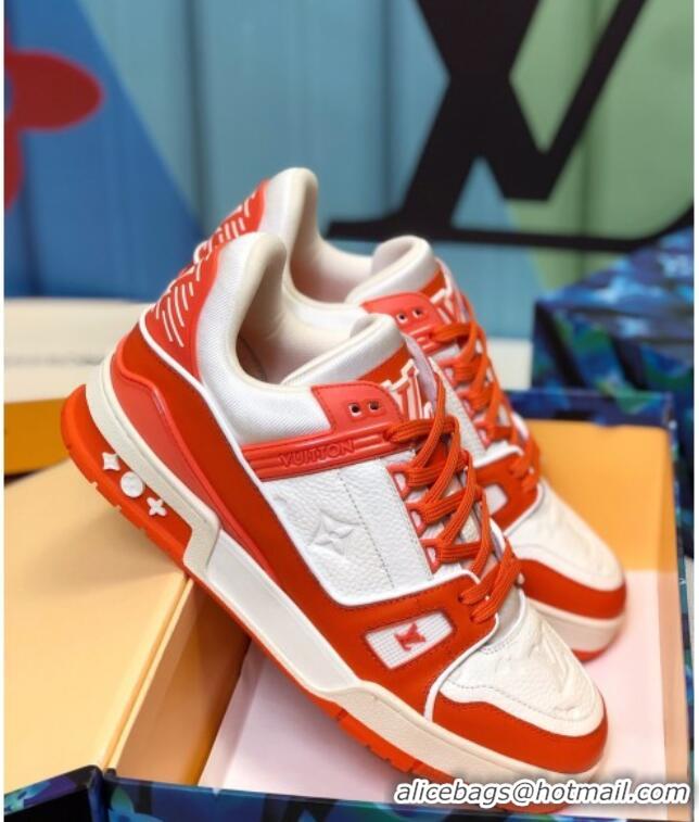 Top Quality Louis Vuitton LV Trainer Sneakers 1A812O White/Orange